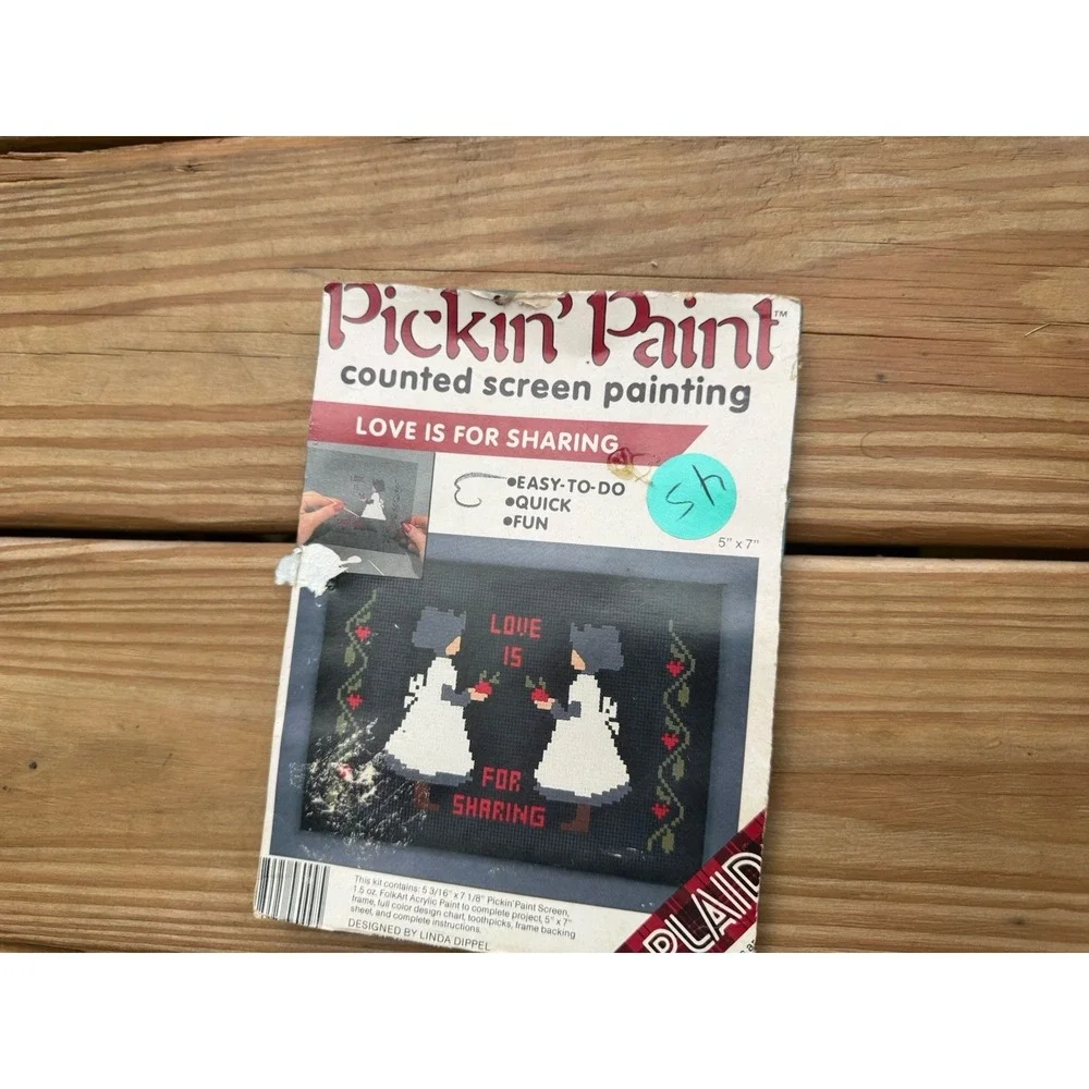 Vtg 80s Pickin Paint Country Geese & Love Is For Sharing Framed Cottagecore
